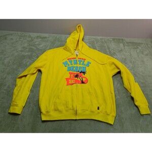 Myrtle Beach South Carolina Women's Full Zip Hoodie Sweatshirt XL Yellow Tourist